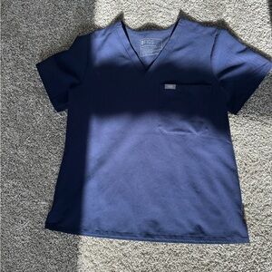 Figs Navy Blue Catarina Petite Scrub Top